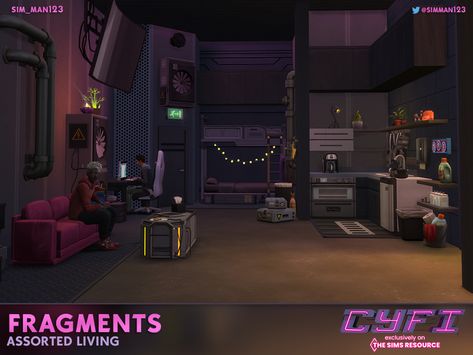 Sims 4 Alarm System Cc, Cyberpunk Room, Living Room Sims 4, Paradise Falls, Sims 4 Anime, Cc Furniture, Decorative Throws Blanket, Sims 4 Body Mods, Tumblr Sims 4