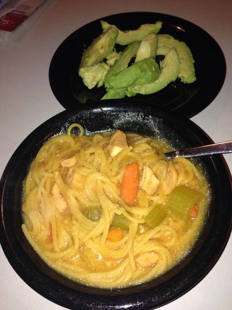 Puerto Rican Homemade Chicken noodle soup and avocado to enhance. Homemade Chicken Noodle, Rican Food, Spanish Recipes, Chicken Noodle Soup Homemade, Puerto Rican Recipes, Chicken Noodle Soup, Spanish Food, Chicken Noodle, Puerto Rican