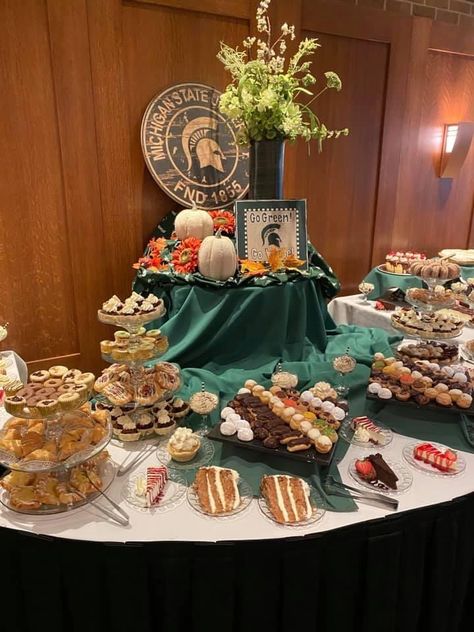 Msu Graduation Party Ideas, Graduation Party Ideas, Grad Party Decorations, Dessert Bar, Grad Party, Grad Parties, Dessert Bars, Senior Year, Graduation Party