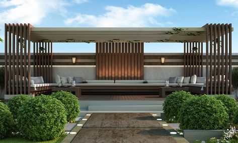 Palace garden on Behance Terrace Landscaping, Bar Outdoor Design, Jamaica House, Terraced Landscaping, Backyard Renovation, Mediterranean Exterior, Terrace Ideas, Rooftop Terrace Design, Rooftop Design