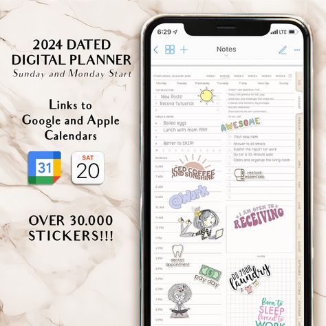 2024 Digital Planner for iPhone or Android Phones, Apple Calendar, Google Calendar, Dated Digital Planner, Goodnotes Planner, Phone  Planner workplannerorganization #weekdayplanner #productplannertemplate🗓️ Apple Calendar, Phone Planner, Popup Menu, Cool Calendars, Symptom Tracker, Password Keeper, Planner Writing, Planner Setup, Digital Planner Goodnotes