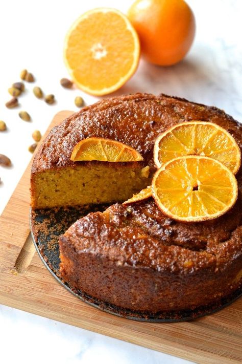 Orange, Pistachio & Almond Cake | Every Last Bite Orange Pistachio, Flourless Cake, Pistachio Cake, Almond Flour Recipes, Gf Desserts, Almond Cake, Gluten Free Sweets, Orange Cake, Almond Cakes