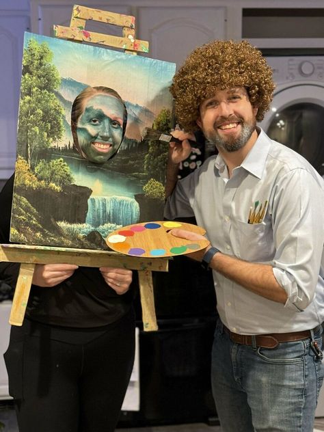 Headless Horseman Halloween Costume, Bob Ross Halloween Costume, Bob Ross Costume, Fall Baked Goods, Headless Horseman Halloween, Jack Sparrow Costume, Painting Costume, Halloween Costumes Women Creative, Childhood Fears