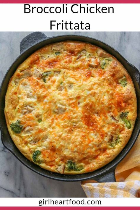 Chicken And Broccoli Quiche, Chicken Frittata Recipes, Dinner Frittata, Breakfast Fritatta, Chicken Frittata, Fritata Recipe, Frittata Recipes Breakfast, Broccoli Frittata, Baked Frittata