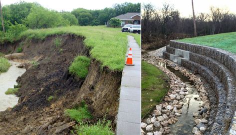 Diy Stream, Hillside Farms, Gabion Retaining Wall, Lake Landscaping, Gabion Wall, Drainage Solutions, Erosion Control, River Bank, Fish Ponds