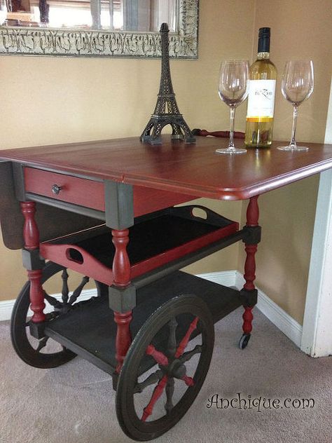 painted furniture, painted furniture, Tea Cart Finished in Espresso and Emperors Silk Antique Tea Cart, Vintage Tea Cart, Tea Cart, Refurbished Furniture, Paint Furniture, Flipping Furniture, Redo Furniture, Furniture Inspiration, Annie Sloan