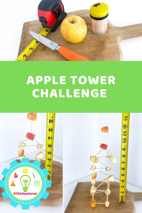 Apple Tower STEM Challenge Lesson Plan for Elementary Tower Stem Challenge, Simple Stem Challenges, Thanksgiving Stem Activities, Thanksgiving Stem, Easy Stem, Stem Engineering, When School Starts, Engineering Challenge, Stem Classroom