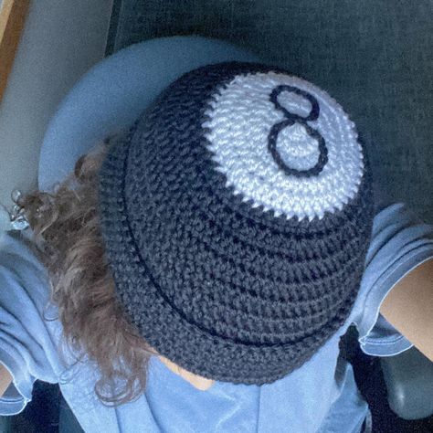 🎱 Crochet Pool Ball | 8 Ball Beanie 🪼Selling in Links in Bio #crochet #beanie #hats #pool #poolball #ball #8ball #crochetbeanie #crochethat Crochet 8 Ball Beanie, Crochet 8 Ball, Crochet Beanie Hats, Ball Crochet, Crochet Ball, Pool Ball, Crochet Ear Warmer, Crochet Inspo, Textile Crafts