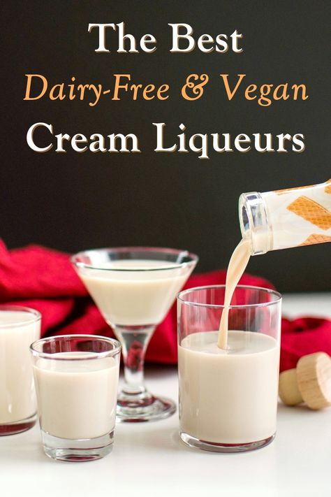 The Best Dairy-Free Cream Liqueurs - 5 Vegan & Gluten-Free Creamy liqueurs to choose from and we think these are the best ... Vegan Holiday Cocktails, Dairy Free Cocktails, Peach Schnapps Drinks, Gluten Free Smoothie, Pomegranate Liqueur, Vegan Nutella, Recipe For Teens, Dairy Free Cake, Dairy Free Cream