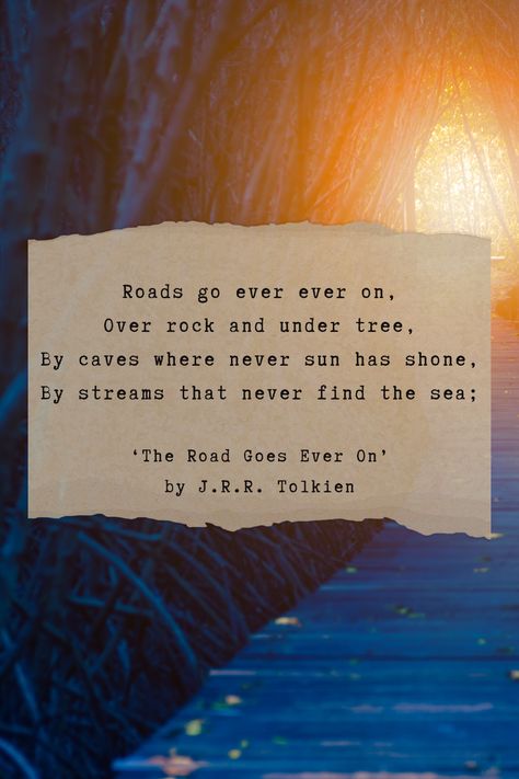 This poem captures the essence of the journey, adventure, and the allure of the unknown.   It celebrates the spirit of adventure, resilience, and the joy of traveling into the unknown. It encapsulates the themes of exploration and discovery that are central to Tolkien's works.  Excited to learn more poems from J.R.R. Tolkien? Follow us and visit our website.  #author #JRRTolkien #poems #analysis #poemanalysis #writer #literature #poem #poet #poetic #poetry Resilience Poem, Tolkien Poems, Poems About Journeys, Journey Poem, The Journey Poem, The Mountain Poem, Travel Poetry, Most Famous Poems, Poem Analysis