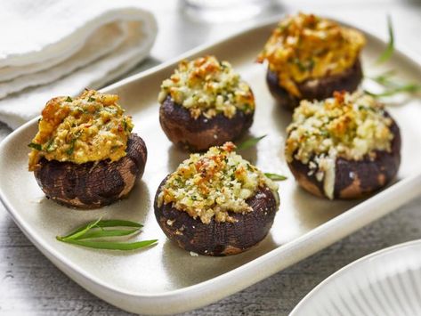 Mary Berg's Stuffed mushrooms, as seen on Mary Makes it Easy S3 Mary Makes It Easy, Keto Mushrooms, Mozzarella Recipe, Mushrooms Stuffed, Mary Berg, Crab Stuffed Mushrooms, Cheese Stuffed Mushrooms, Atkins Recipes, Stuffed Mushroom