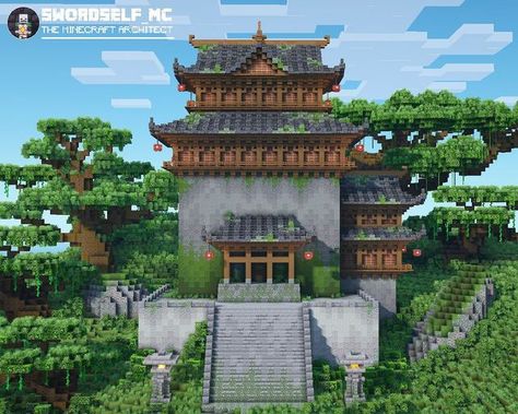 Minecraft Japanese Temple, Minecraft Temple, Minecraft Japanese House, Minecraft Japanese, Rumah Minecraft Sederhana, Minecraft Images, Bangunan Minecraft, Minecraft Survival, Minecraft Medieval