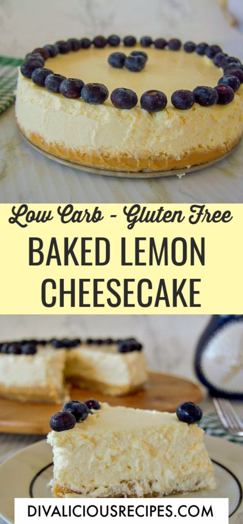 Desserts Lemon, Dessert Cheesecake, Lemon Cheesecake Recipes, No Bake Lemon Cheesecake, Dessert Oreo, Low Carb Low Fat Recipes, Postre Keto, Low Carb Cheesecake, Low Carb Low Sugar