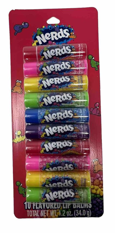 NERDS Flavored Lip Balms PACK OF 10 Brand New Sealed By Taste Beauty. Cool Wallpapers Iphone For Boys, Lip Balm Flavors, Lip Balm Collection, Makeup Wishlist, Flavored Lip Gloss, Lip Gloss Collection, Equestria Girl, Flavored Lip Balm, Lip Smackers