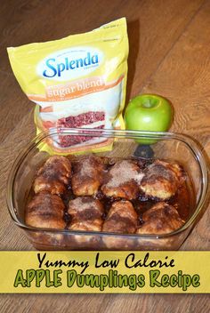 Splenda® Apple Dumplings Recipe - Low Calorie Great Taste #spons Lighter Desserts, Apple Dumplings Recipe, Kale Crisps, Splenda Recipes, Apple Dumpling Recipe, Apple Dumpling, Dessert Inspiration, Prediabetic Diet, Overnight Oat