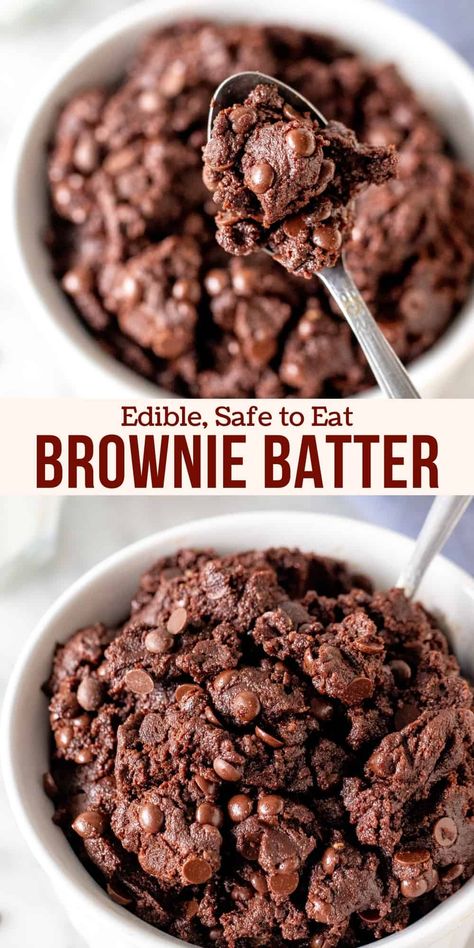 Brownie Batter Cookie Dough, Brownie Dough Edible, Edible Brownie Dough, Edible Chocolate Cookie Dough Recipe, Edible Brownie Batter, Edible Brownie Batter Recipe, Raw Brownies, Edible Cookie Dough Recipe, Chocolate Cookie Dough