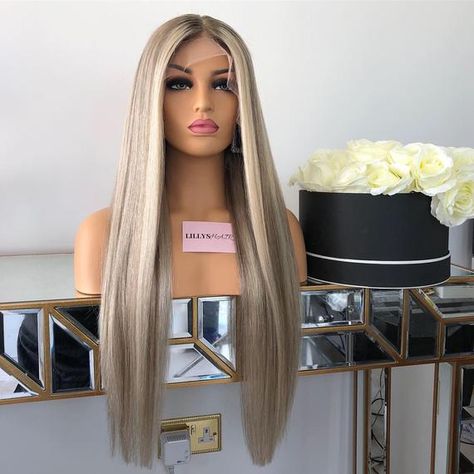 Ashy Blonde Highlights, Ombre Ash Blonde, Lowlights Highlights, Silk Base Wig, Bleached Blonde, Blonde Lowlights, Blond Ombre, Color Rubio, Ashy Blonde