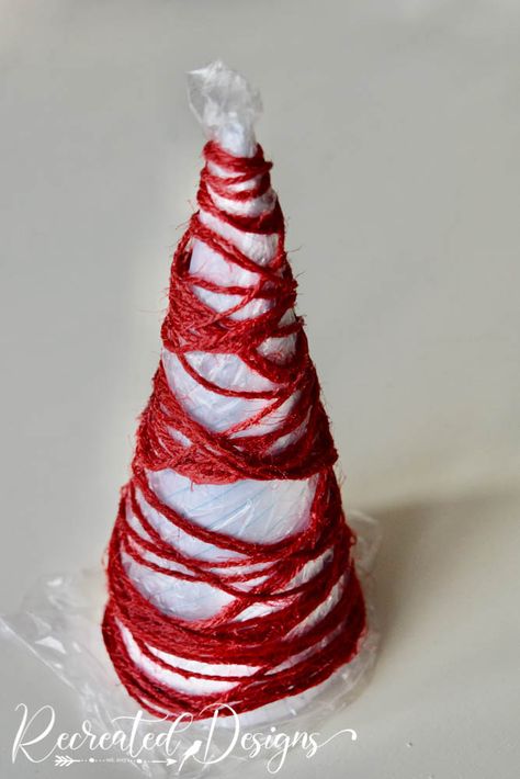 How To Make the Cutest Little Trees Out of String - Recreated Designs String Christmas Tree, Felt Tree, Paper Cones, Paper Tree, Christmas Projects Diy, Diy Christmas Tree, Craft Sale, Diy Christmas Ornaments, All Things Christmas