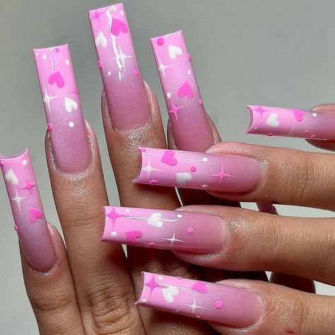 Nail inspo page 💜 on Instagram: "✨💕 By; @nailsbykims - ( Follow @jawnnails if viewing )" Vday Nails, Valentines Day Nail, Spring Acrylic Nails, Airbrush Nails, Nails Valentines, Nail Designs Valentines, Valentine Nails, Cute Acrylic Nail Designs, Baddie Nails