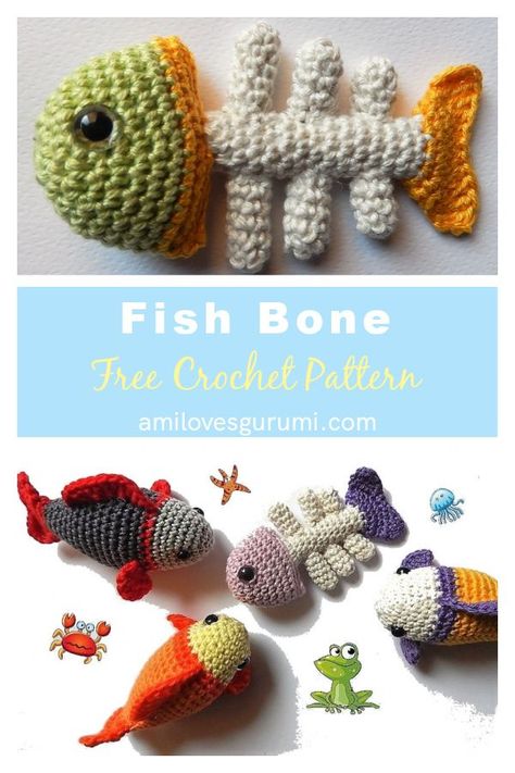 Crochet Cat Doobie Toy Pattern, Crochet Kitten Toys Free Pattern, Cat Toys To Crochet, Fish Cat Toy Crochet, Fish Bone Crochet Pattern, Crochet Kitten Toys, Crochet Fish Skeleton, Cat Crochet Toy, Crochet Cat Toys Catnip