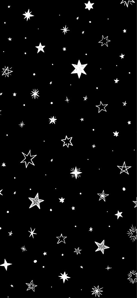 Star Doodle Wallpaper, Black And White Stars Wallpaper, Stardust Wallpaper, Wallpaper For Tablet, Dark Layout, Star Doodle, Doodle Background, Black And White Stars, Pretty Backgrounds