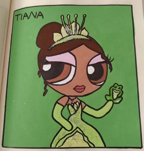 Tiana Canvas Painting, Painting Ideas On Canvas Princess And The Frog, Princess Tiana Painting, Princess Tiana Drawing, Princess And The Frog Drawing, Princess And The Frog Painting, Tiana Princess And The Frog, Princess Drawing, Graffiti Room