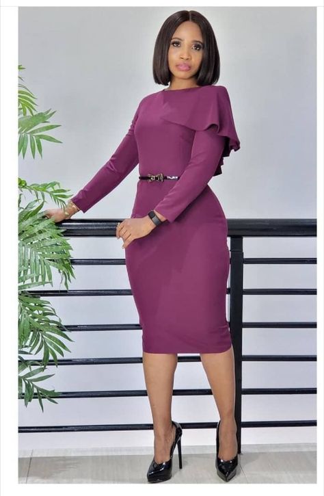 Official Gown For Ladies, Coprate Gown For Women, African Short Dresses, Corporate Attire Women Young Professional, Church Dresses For Women Classy Chic, Smart Casual Outfits For Women, Female Gown, Classy Elegant Wedding Dress, Dress Classy Elegant