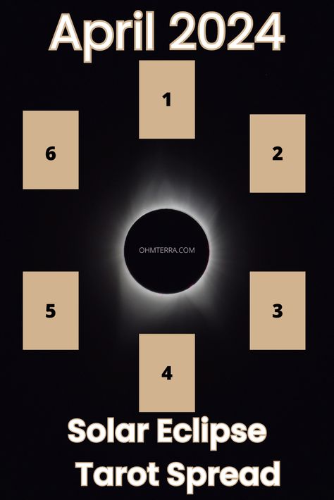 Solar eclipses are a time when the energy of the sun is hidden for a moment and we are shown the full depth of the hidden shadow self. Try out this tarot spread for the solar eclipse on April 8, 2024. Solar Eclipse In Aries Tarot Spread, Solar Eclipse Tarot Spread, Solar Eclipse April 8 2024, Eclipse Tarot Spread, Solar Eclipse Tarot, Aries Tarot, Page Of Pentacles, Oracle Card Spreads, King Of Cups