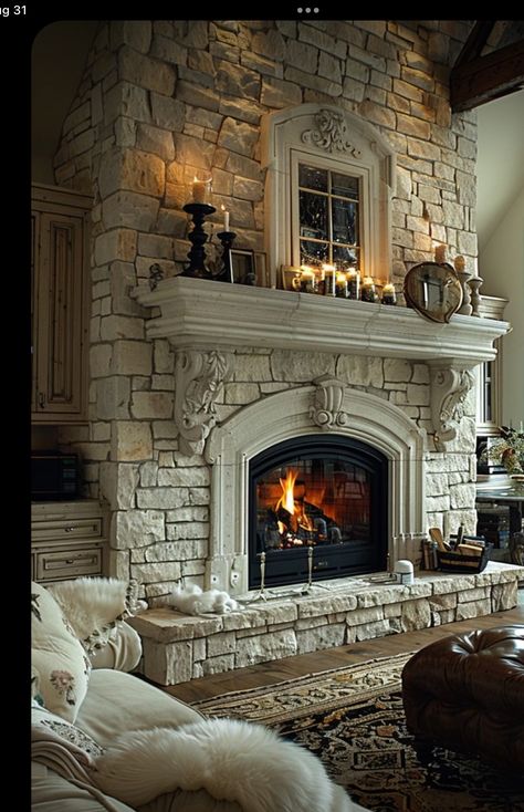 French Country Fireplace, Wood Burning Stoves Living Room, French Country Kitchen Ideas, Chestnuts Roasting, Cottage Fireplace, Kitchen Design Gallery, Country Kitchen Ideas, Stone Fireplaces, House Gate