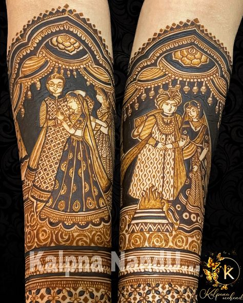 Shiv Parvati Mehndi Design, Marwari Mehndi Design, Mehndi Drawing, Beautiful Arabic Mehndi Designs, Mehandhi Designs, Beginner Henna, Shiv Parvati, Figure Design, Basic Mehndi