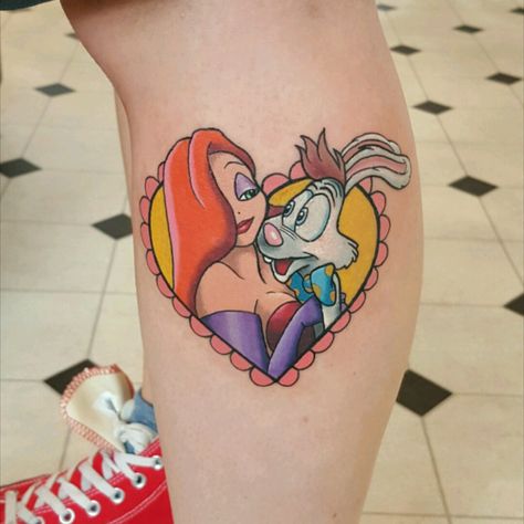 #disney #disneytattoo #disneytattooartist #disneytattoos #whoframedrogerrabbit #rogerrabbit #jessicarabbit #love #hearttattoo #newschooltattoo #colourtattoo #worldfamousink | Jun 4th 2017 | 375273 Jessica Rabbit Tattoo, Dark Disney Tattoo, Chris Morris, Mayan Tattoos, Rabbit Tattoo, Nostalgic 90s, Disney Princess Tattoo, Princess Tattoo, Rabbit Tattoos