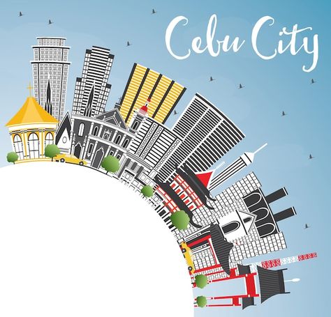 Tourism Illustration, Cebu City Philippines, Space Vector, Illustration Business, Cebu City, Cebu, Travel And Tourism, Business Travel, Modern Architecture