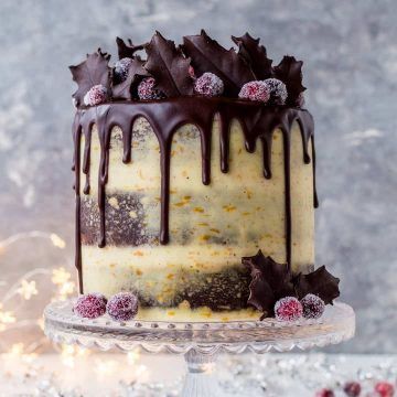 Mulled Wine Chocolate Cake With Orange Mascarpone Cream - Domestic Gothess Cute Christmas Cake, Chocolate Cake With Orange, Wine Chocolate Cake, Christmas Cake Ideas, Wine Chocolate, Wine Cake, Mascarpone Cream, Christmas Cake Recipes, Gateaux Cake