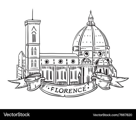 Florence Map, Florence Duomo, Italy Tattoo, Italy Illustration, Florence Cathedral, Duomo Florence, Architecture Drawing Sketchbooks, Watercolour Inspiration, The Fault In Our Stars