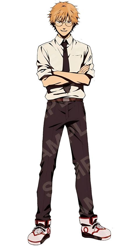 Denji Official Art, Denji Shoes, Denji Csm, Black Anime Guy, Cyberpunk Anime, Man Icon, Male Cosplay, Character Design References, Chainsaw Man