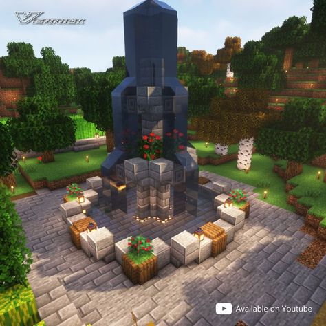 Fire Pit Minecraft, Minecraft Fire Pit, Cave Game, Minecraft Builds, Creepers, Fire Pit, Minecraft, Follow Me, Patio