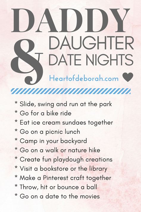 Fun daddy and daughter date night ideas! Give date night cards as a personalized gift this Father's Day! Father Daughter Date Ideas, Father Daughter Activities, Kid Dates, Daughter Activities, Father Daughter Quotes, Dad Daughter, Unique Gifts For Dad, Daughters Day, Daughter Quotes