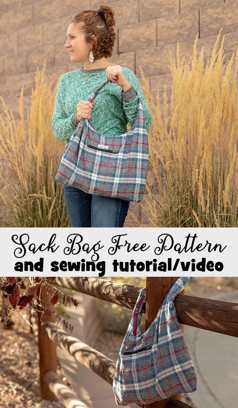 free purse sewing pattern - Wool Bag sewing tutorial from Life Sew Savory Purse Sewing, Wool Purse, Purse Sewing Patterns, Wool Bags, Beginner Sewing Projects Easy, Sewing Purses, Sack Bag, How To Hem Pants, Sewing Projects For Beginners