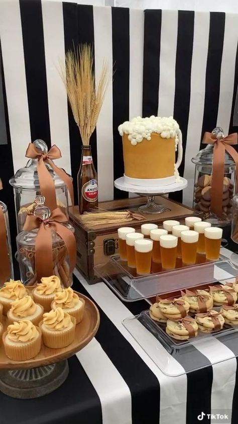 Beer Themed Birthday Party, Beer Birthday Party, Husband 40th Birthday, 30th Birthday Decorations, 50th Birthday Decorations, 30th Party, Oktoberfest Party, Mens Birthday Party, 30th Bday