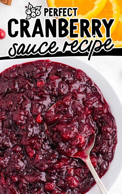 Best Cranberry Sauce, Cranberry Orange Sauce, Canned Cranberry Sauce, Homemade Cranberry Sauce, Cranberry Sauce Recipe, Thanksgiving Recipe, Thanksgiving Cooking, Thanksgiving Recipes Side Dishes, Cranberry Sauce Homemade