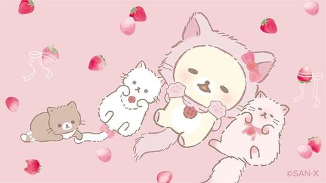 Sanrio Teddy Bear, Sanrio Teddy, Background Sanrio, Pink Widget Icons, San-x Wallpaper, Discord Themes, Wallpaper Sanrio, Wallpapers Laptop, Rilakkuma Wallpaper