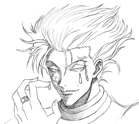 Hisoka Drawing Pencil, Hisoka Sketch, Hunter X Hunter Sketch, Hisoka Drawing, Hisoka Manga, Hxh Drawing, Final Fantasy Tattoo, Hisoka Illumi, Hisoka Morrow