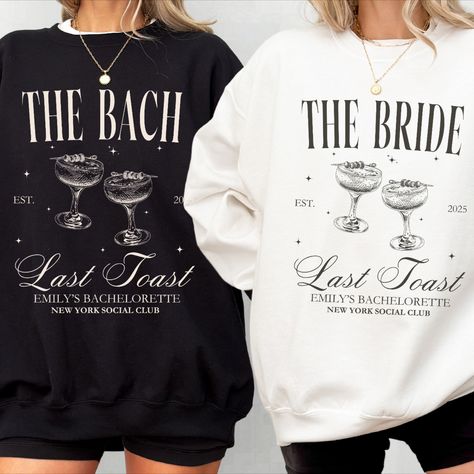 Elevate the bachelorette party experience with this exclusive and carefully crafted Custom Name and Location Bach Sweatshirt. With a touch of sophistication and a luxurious feel, this Social Club sweatshirt adds a unique flair to the celebration, making it the perfect gift for bridesmaids and the bride-to-be at the bridal shower and that last toast girls' trip. Bachelorette Sweatshirts Design, Bridesmaid Merch, Bachelor Party Themes, Bachelorette Sweatshirts, Bachelorette Merch, Wedding Tshirts, Luxury Bachelorette, Bachelorette Inspo, Custom Bachelorette