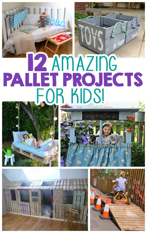 We have to make these!! 12 Pallet Projects for Kids!! Pallet Projects For Kids, Dollar Tree Storage Bins, Dollar Tree Storage, Diy Pallet Sofa, Diy Hanging Shelves, Woodworking For Kids, Pallet Crafts, Diy Pallet Projects, Mason Jar Diy