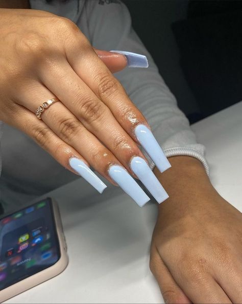 Long Square Acrylic Nails Grunge, Long Plain Acrylic Nails Square, Typing With Long Nails, Plain Long Nails, Plain Nails Ideas, Cute Plain Nails, Simple Long Acrylic Nails, Plain Nail Ideas, Pastel Acrylic Nails