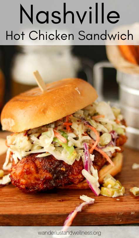 Nashville Hot Sandwich, Nashville Hot Chicken Sandwich Recipe, Artisan Sandwiches, Nashville Hot Chicken Sandwich, Nashville Hot Chicken Recipe, Hot Chicken Recipe, Nashville Chicken, Burgers Chicken, Homemade Slaw