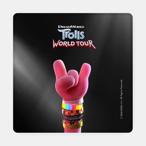 Trolls World Tour | Poppy Rock Hand Poster #Invitation #card #template #design #pinterestquotes #pinterestideas #pinterestmom #pinterestwedding #aesthetic #love #art #pinterestsuccess Rock Trolls, Poppy Poster, Hand Poster, Poster Square, Rock N Roll Party, Trolls World Tour, Troll Party, Cute Coasters, Rock Hand