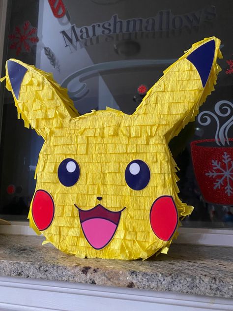 12.5 inch tall pikachu piñata Pikachu Pinata, Pokemon Pinata, Pokemon Birthday Party Ideas, Pokemon Party Decorations, Pokemon Themed Party, Pinata Diy, Pokemon Birthday Cake, Birthday Pinata, Pikachu Pikachu