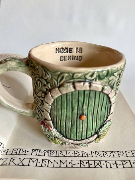 Lotr Quote, Shire Hobbit, Hobbit Door, J R R Tolkien, Cup Ceramic, Clay Mugs, Functional Pottery, Pottery Crafts, Ceramics Pottery Art