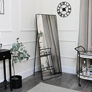 Black Freestanding Mirror, Large Bedroom Mirror, Monochrome Home Decor, Free Standing Mirror, Monochrome Home, Freestanding Mirror, Bedroom Dressing Room, Black Monochrome, Freestanding Mirrors